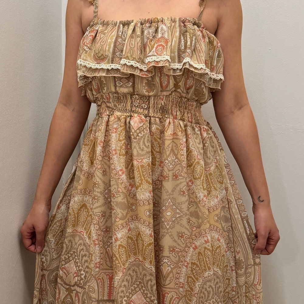 Bohemian Paisley Ruffle Dress